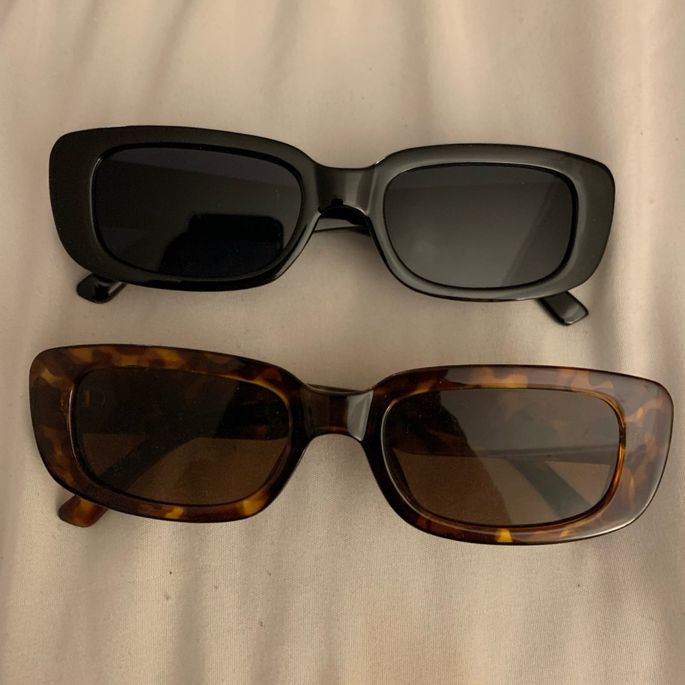 BUTABY Rectangle Sunglasses for Women 2 Pack